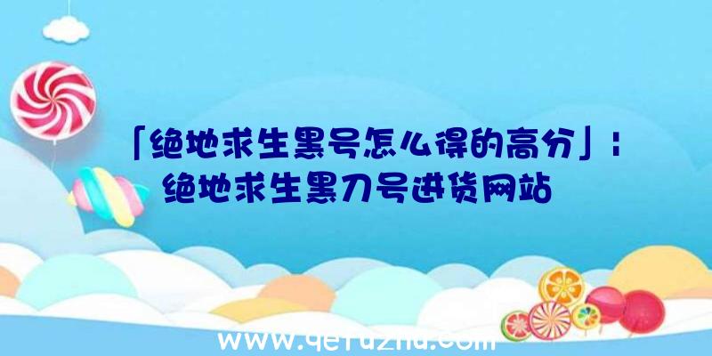 「绝地求生黑号怎么得的高分」|绝地求生黑刀号进货网站